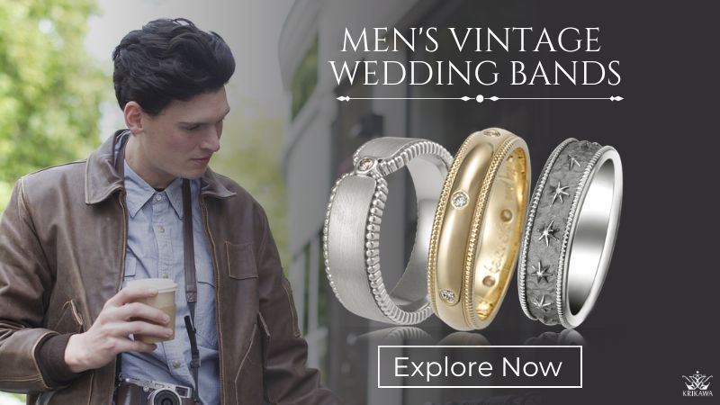 Mens vintage clearance wedding rings